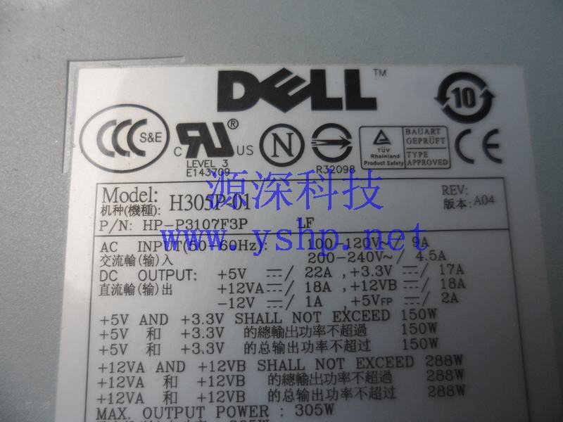 上海源深科技 Shanghai   DELL PowerEdge SC430  Server Power Supply   H305P-01 K8958 高清图片