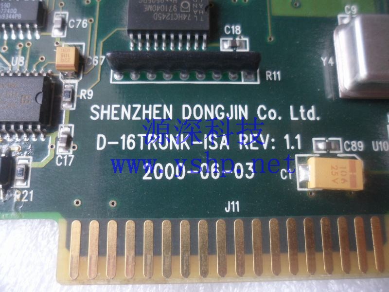 上海源深科技 Shanghai   Industrial computer 东进 原装ISA语音卡 D-16TRUNK-ISA REV1.1 高清图片