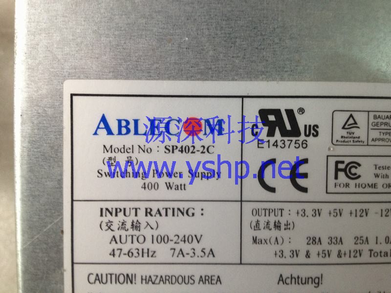 上海源深科技 Shanghai   超微  Server  Power Supply   2U机架 ABLECOM SP402-2C 高清图片