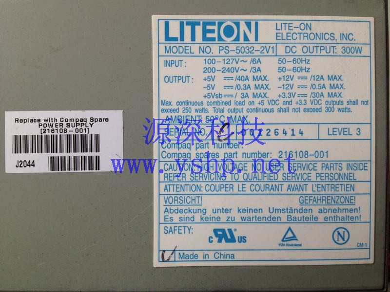 上海源深科技 Shanghai   HP ML330G2  Server冷 Power Supply   PS-5032-2V1 216108-001 高清图片