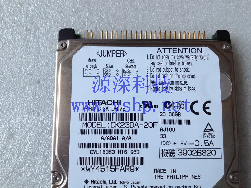 上海源深科技 Shanghai   日立 HITACHI 20G 笔记本IDE并口 Hard disk   DK23DA-20F 高清图片