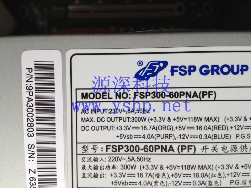 上海源深科技 Shanghai   Industrial computer Power Supply   FSP GROUP FSP300-60PNA(PF) 高清图片