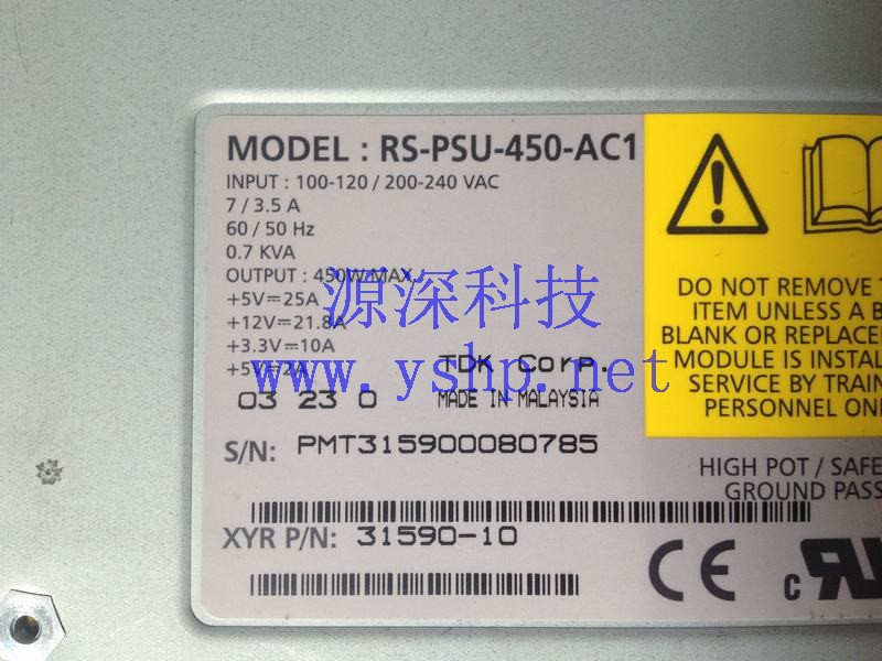 上海源深科技 Shanghai   NETAPP DS14 Power Supply   108-02080+D0 RS-PSU-450-AC1 31590-10 高清图片