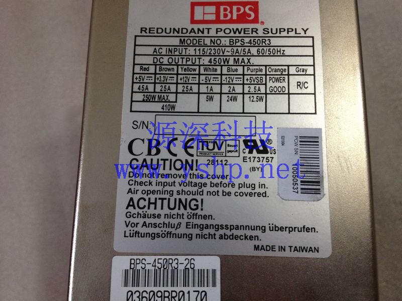 上海源深科技 Shanghai   4U Server冗余 Power Supply   modules BPS-450R3-26 450W 高清图片