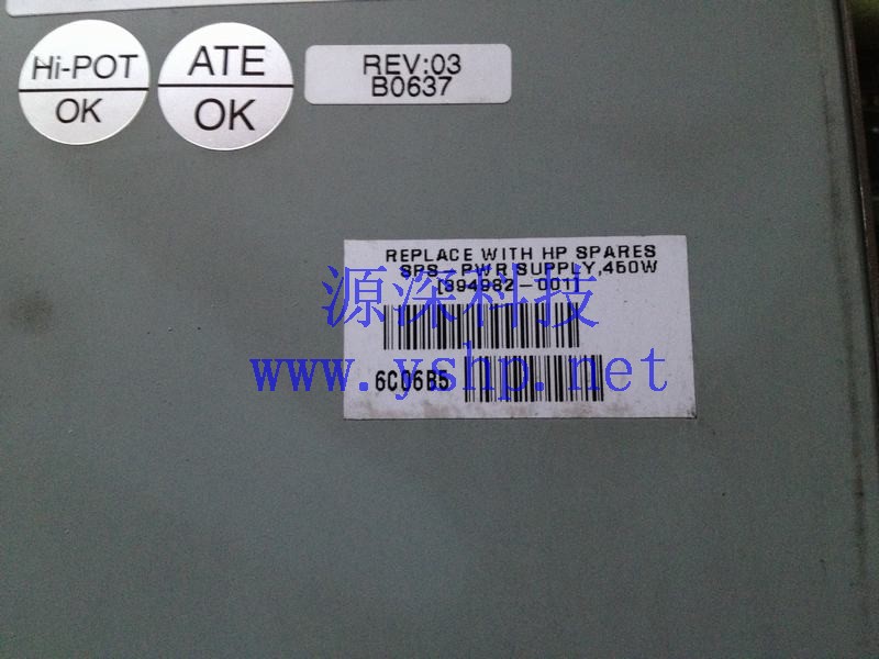 上海源深科技 Shanghai   HP DL320G4 Server Power Supply   394982-001 PS-7451-2C-ROHS 高清图片