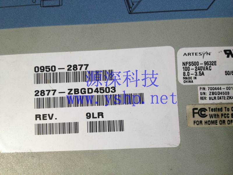 上海源深科技 Shanghai   HP Visualize C3000 C3600 Power Supply   NFS500-9632E 700444-001 0950-2877 高清图片