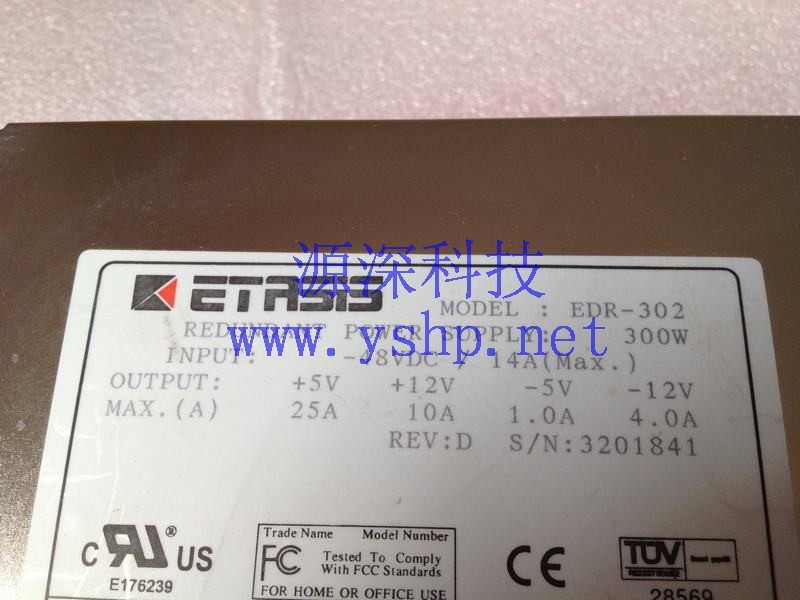 上海源深科技 Shanghai   亿泰兴 ETASIS  Hot Swap Power Supply  EDR-302 300W 高清图片