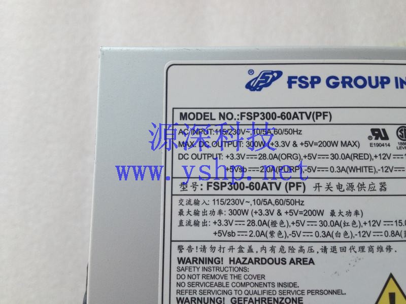 上海源深科技 Shanghai   ADVANTECH AdvantechIndustrial computer Power Supply   FSP300-60ATV(PF) 300W 高清图片