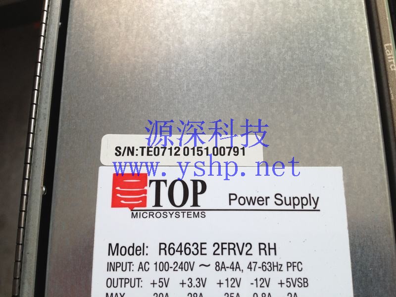 上海源深科技 Shanghai   TOP Microsystems power supply R6463E 2FRV2 RH 高清图片