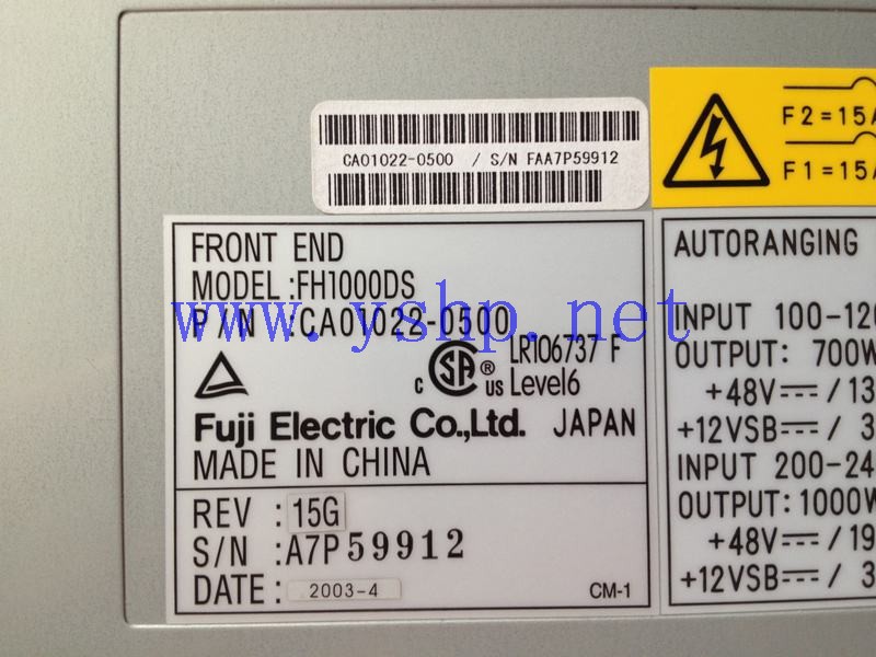 上海源深科技 Shanghai   FUJITSU primepower PW650  Power Supply   FH1000DS CA01022-0500 高清图片