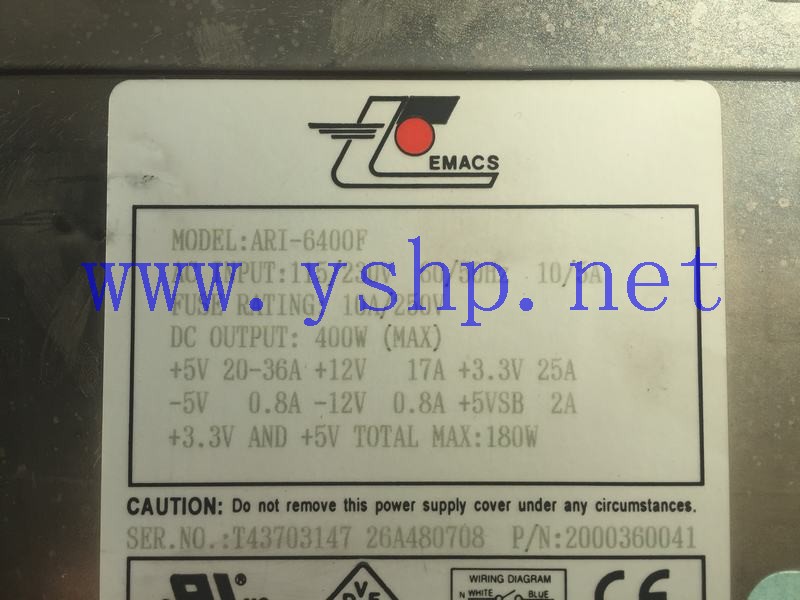 上海源深科技 Shanghai   EMACS Industrial Equipment  Power Supply  模组 ARI-6400F 2000360041 高清图片