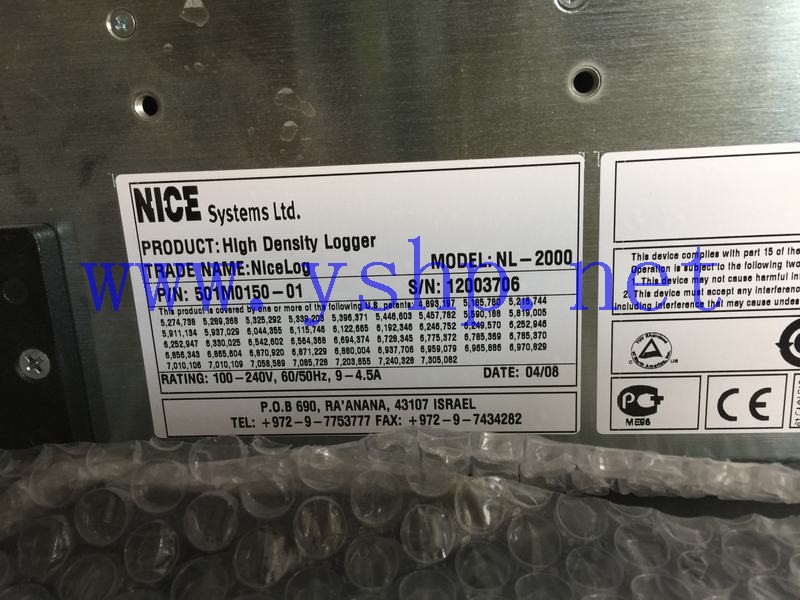 上海源深科技 NICE SYSTEMS High Density Logger NL-2000 501M0150-01 高清图片