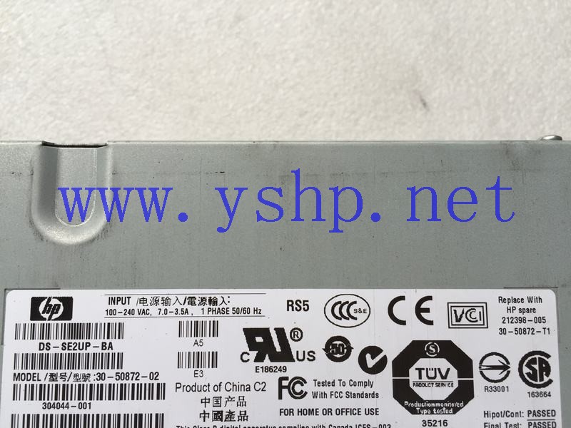 上海源深科技 Shanghai   HP 磁盘阵列柜  Power Supply   DS-SE2UP-BA 30-50872-02 304044-001 高清图片