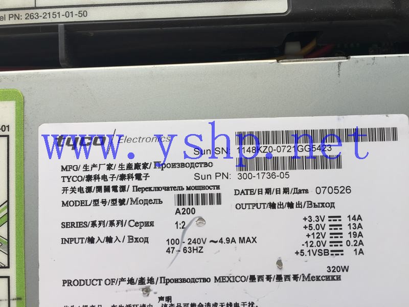 上海源深科技 Shanghai   SUN Netra 210 N210  Power Supply   TYCO 300-1736-05 高清图片