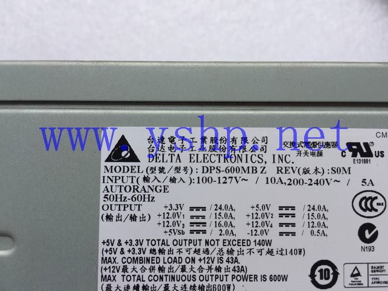 上海源深科技 DELTA  Power Supply   DPS-600MBZ REV S0M 高清图片