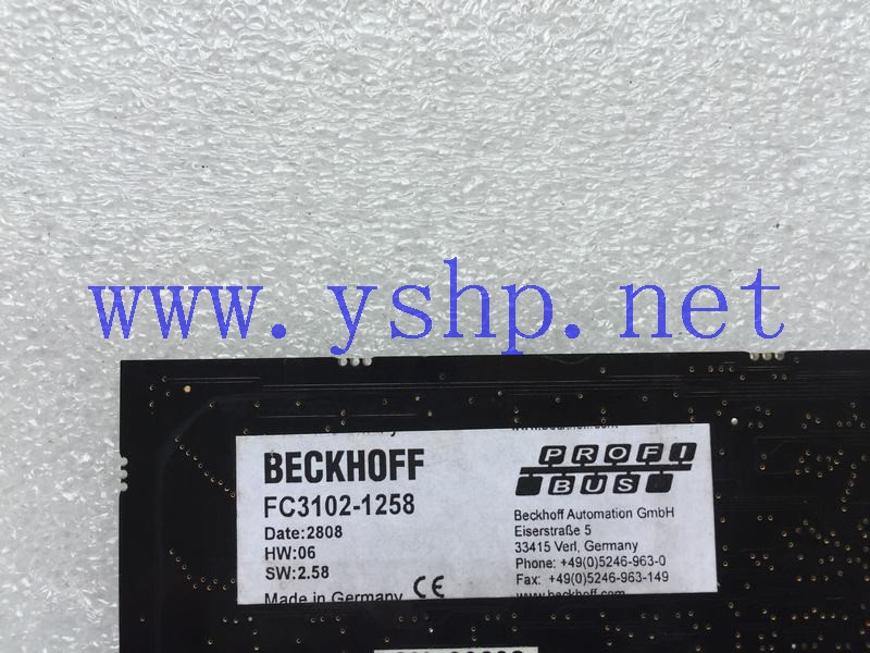 上海源深科技 BECKHOFF PROFI BUS FC3102-1258 FC3102.4 高清图片