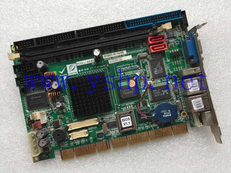 上海源深科技 IEIIndustrial  computer mainboard   PCISA-LX-800-R11 REV 1.1 001B031-00-110-RS 20008-000613-RS 高清图片