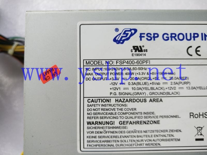 上海源深科技  Siemens Industrial computer Power Supply   FSP400-60PFI 9PA4009301 A5E30484424-19 高清图片