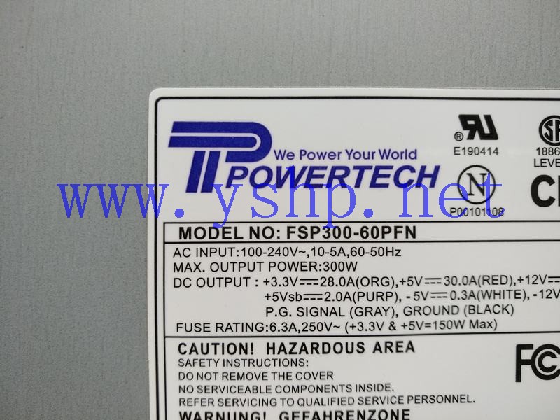 上海源深科技 Industrial computer Power Supply   POWERTECH FSP300-60PFN 高清图片