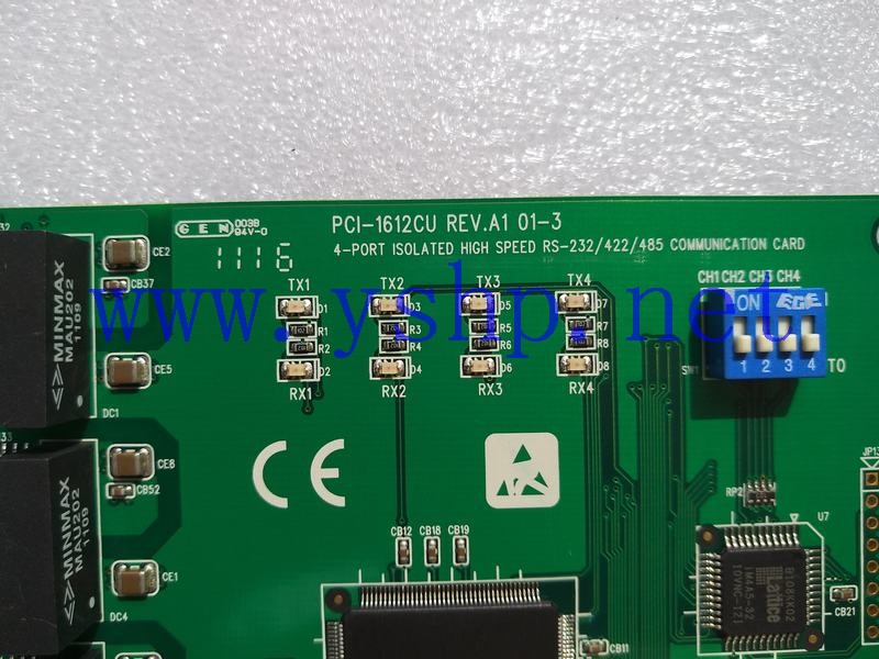 上海源深科技 PCI-1612CU REV.A1 01-3 4-PORT ISOLATED HIGH SPEED RS-232/422/485 COMMUNICATION CARD 高清图片