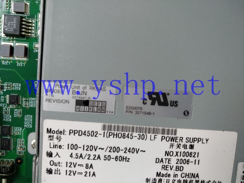 上海源深科技 Hitachi AMS200 Power Supply   B1JN 3271548-1 3274667-B PPD4502-1(PHO845-30)LF 高清图片