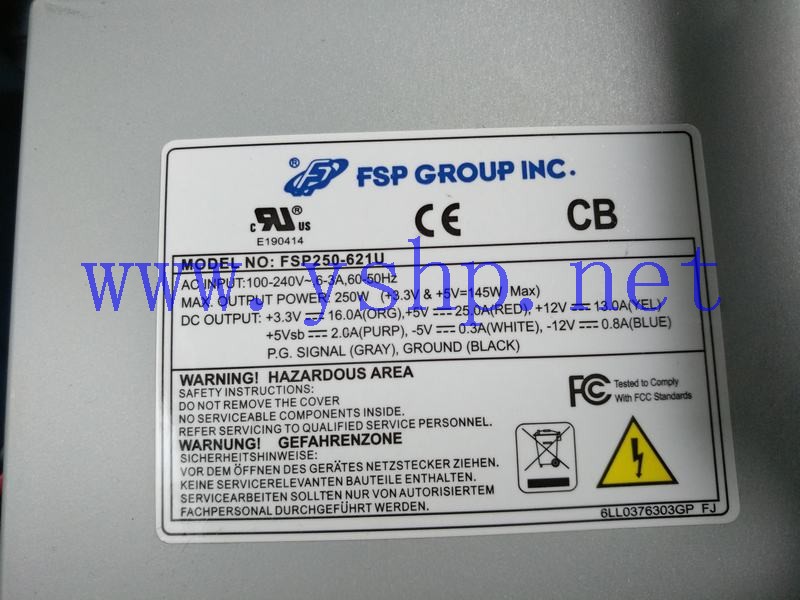 上海源深科技 Industrial computer Industrial Equipment  Power Supply   FSP250-621U 6189V-1ACPS AB 高清图片